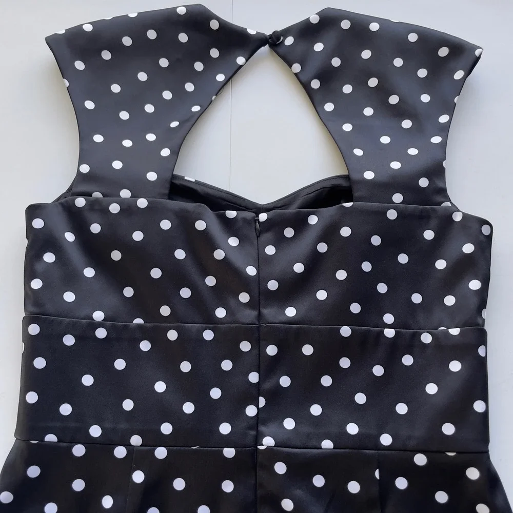 White House Black Market Sheath Dress Sz‎ 8 Polka Dot Pin-up Retro Cocktail Chic - Picture 11 of 13